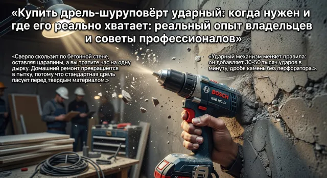 Купить дрель-шуруповёрт ударный: когда нужен и где его реально хватает: реальный опыт владельцев и советы профессионалов