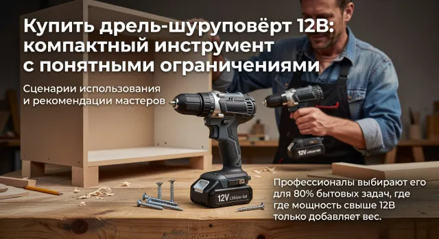 Купить дрель-шуруповёрт 12В: компактный инструмент с понятными ограничениями: сценарии использования и рекомендации мастеров