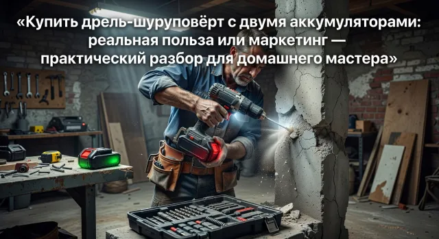 Купить дрель-шуруповёрт с двумя аккумуляторами: реальная польза или маркетинг — практический разбор для домашнего мастера